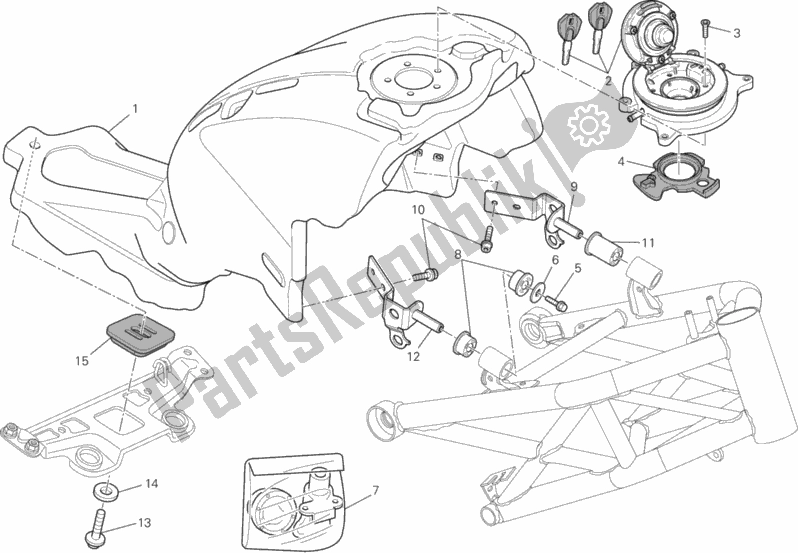 Toutes les pièces pour le Réservoir D'essence du Ducati Monster 696 ABS USA 2014